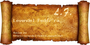 Levendel Fedóra névjegykártya
